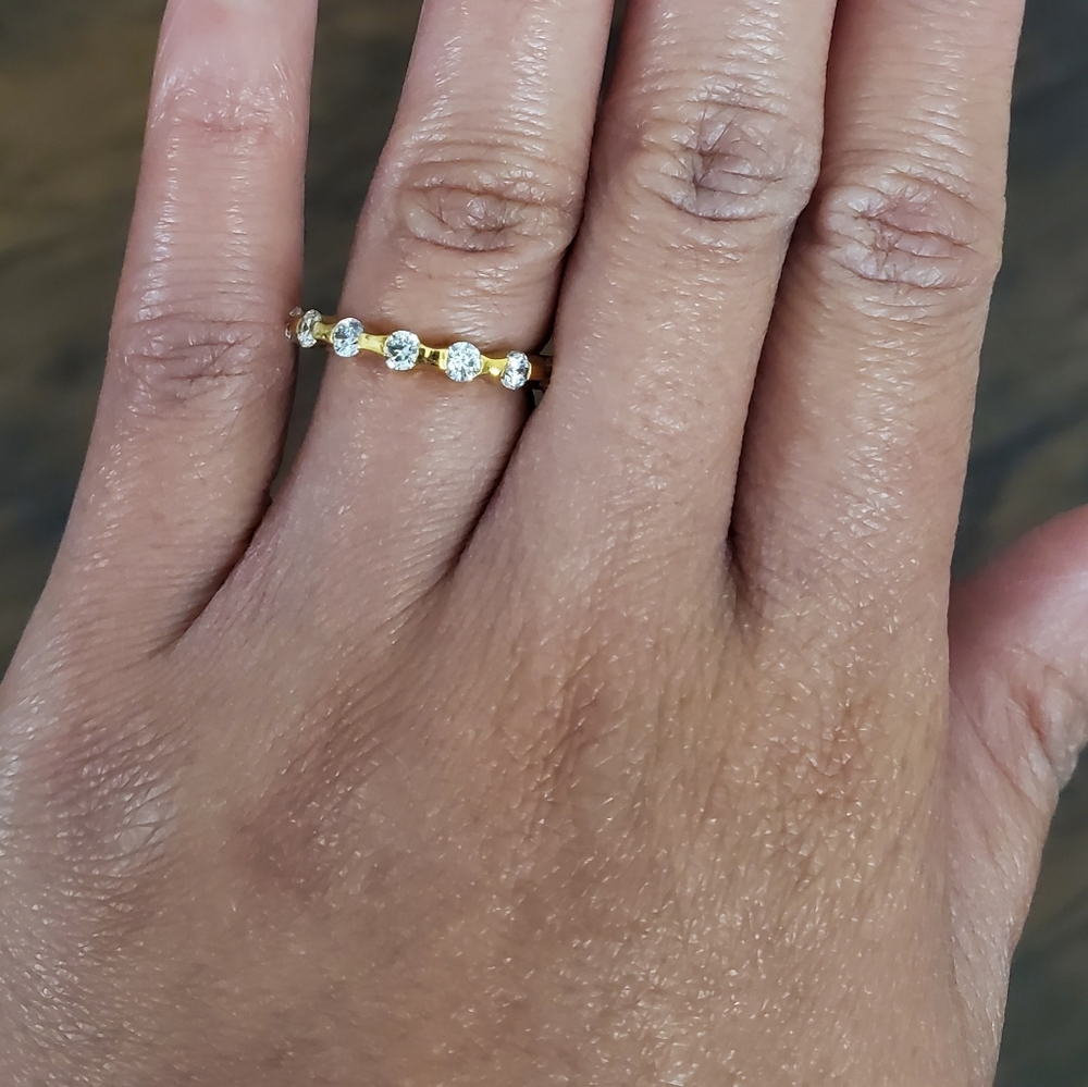Yellow Gold Plated & Rhodium Plated Stacker Ring